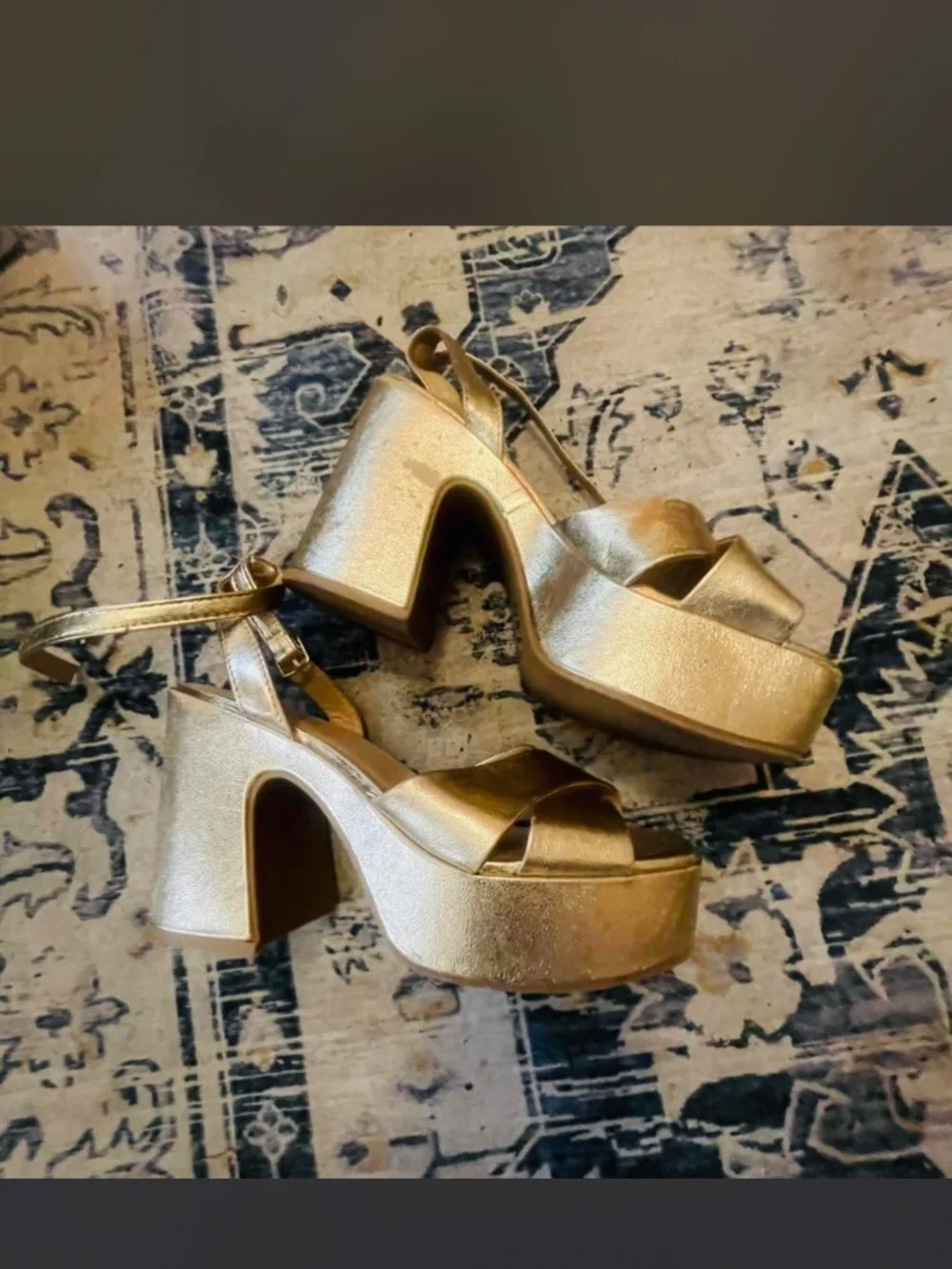 Gold Chucky Platform Heel